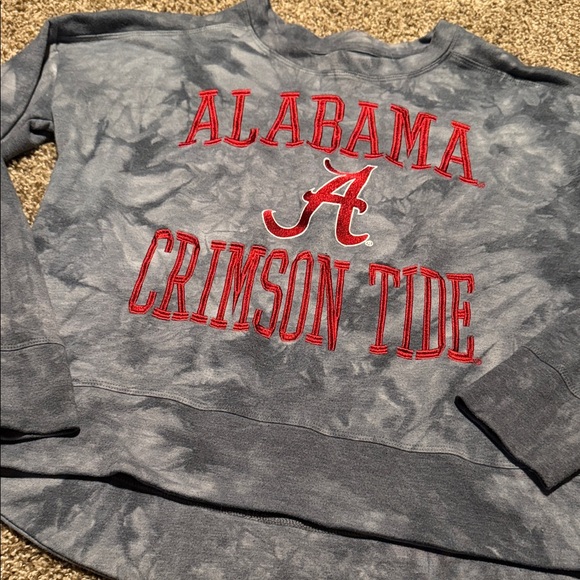 Concepts Sport Tops - Alabama Crimson Tide Blue-Grey Tie-Dye Embroidered Hi-Lo Sweatshirt (M) - EUC!